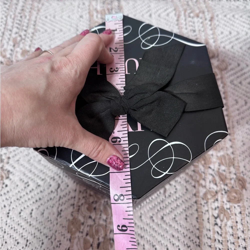 Decorative Black Gift Box with Pink Accents